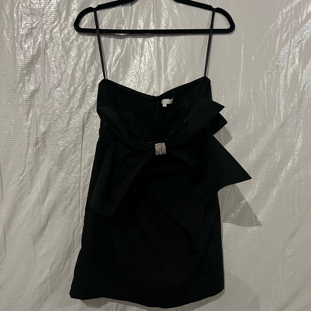 More To Come Black Sleeveless Bow Mini Dress Size XL